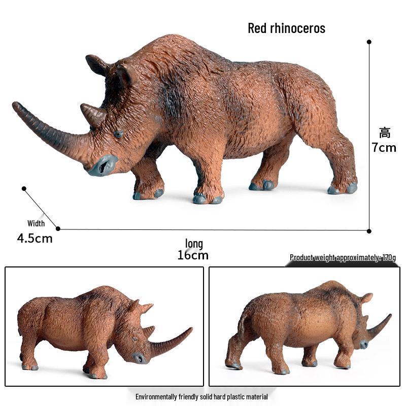Prehistoric Woolly Rhinoceros Toy Model: Educational Wild Animal Figurine for Children