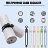 Data Cable Organizer, 2026 NEW Elastic Silicone Cable Ties, Reusable Cable Ties Wire Management Organizer, Multi-Purpose Cord Organizers for Bundling