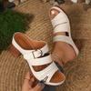 Large Size Women Sandals Summer New Style Thick High Heel Sandals Fish Mouth Roman Slippers Rubber Bottom Lightweight Shoes