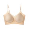 Liquid foundation summer thin invisible seamless small chest gathering suspender thin shoulder strap bra cover camellia fragrance