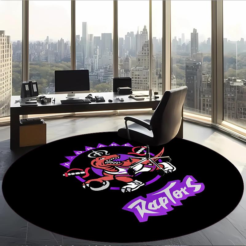 Toronto Raptors (1) Ofis için Yuvarlak Halı Ofis, Yatak Odası, Oturma Odası ve Ev Alanı için Dekoratif Yer Halısı
