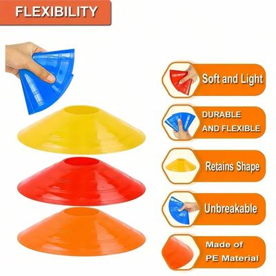 15pcs Soccer Training Sign Dish Pressure Resistant Cones Marker Discs Bucket Outdoor Basketball Football Training Sports Toy