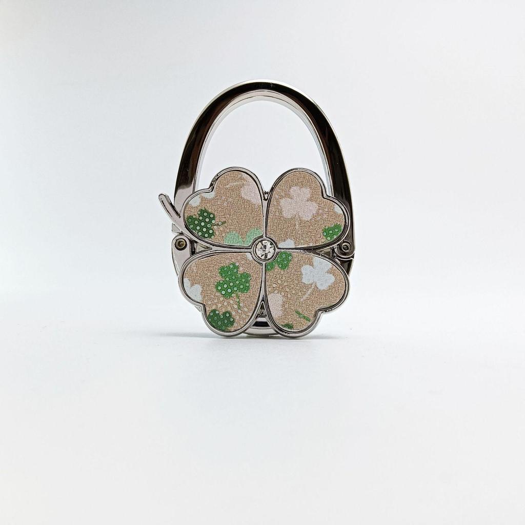 Four-Leaf Clover Floral Handbag Hook - Decorative Storage Accessory