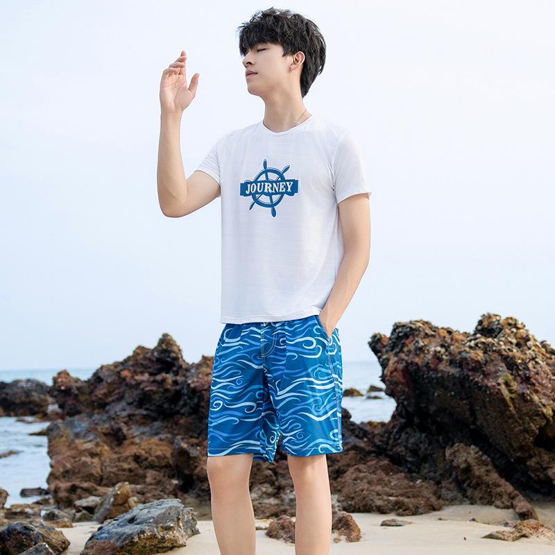 Beach Pants Men'S Quick-Drying Seaside Vacation Loose Couple'S Casual Sports Shorts Women'S Five-Point Large-Size Boxer Swimming Trunks