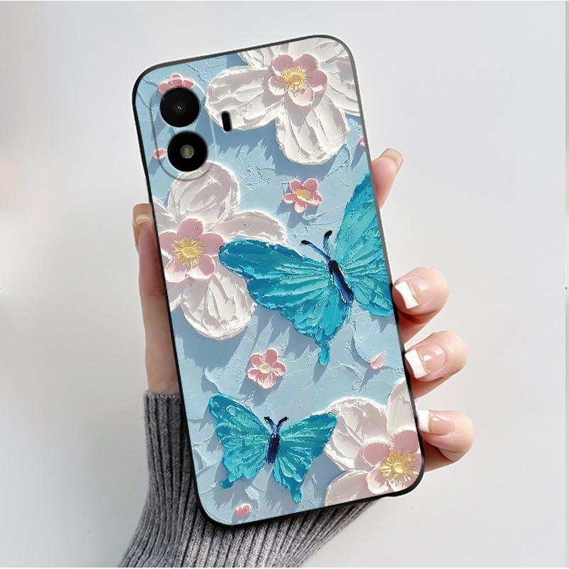 Husă de telefon imprimată pentru TCL K70 SE (T453D) Huse Capă Silicon Moale Negru Carcasă Flori Drăguțe Desene Animate Carcasă Coque