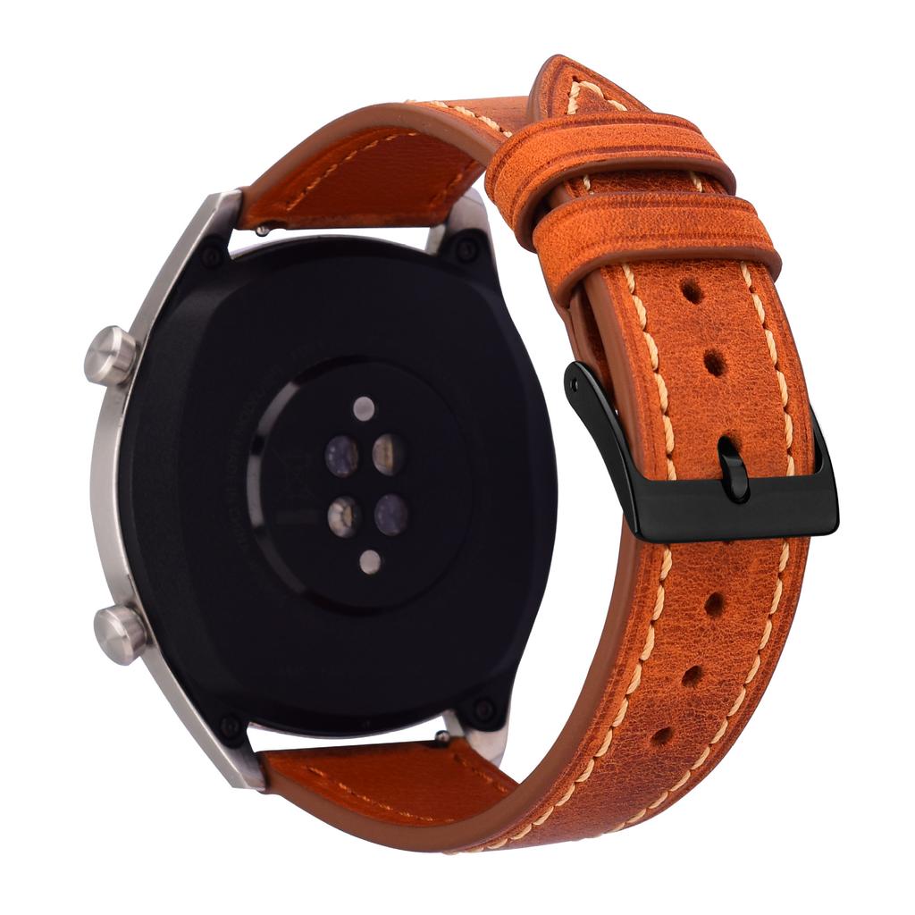 Applicable To Huawei Watch GT3 Leather Strap Men's Guochao Plain Leather Strap