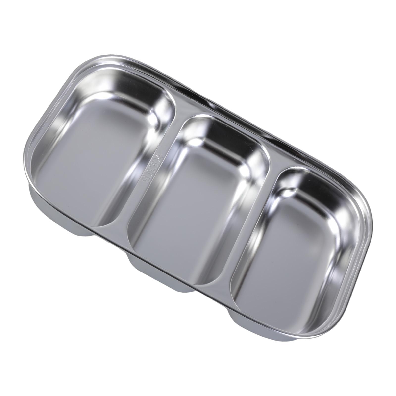 

Большой многосекционный обеденный поднос из нержавеющей стали марки 304 для использования дома и на улице, легко моется и устойчив к коррозии B