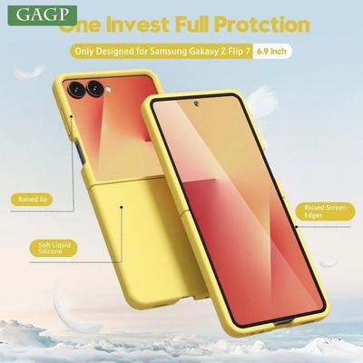 Per Samsung Galaxy Z Flip 7 Custodia in Silicone Liquido Colore Caramella Ultra Sottile Sensazione Pelle Uomo Donna Copertura per Samsung Z Flip 6 5 4 3 7 FE