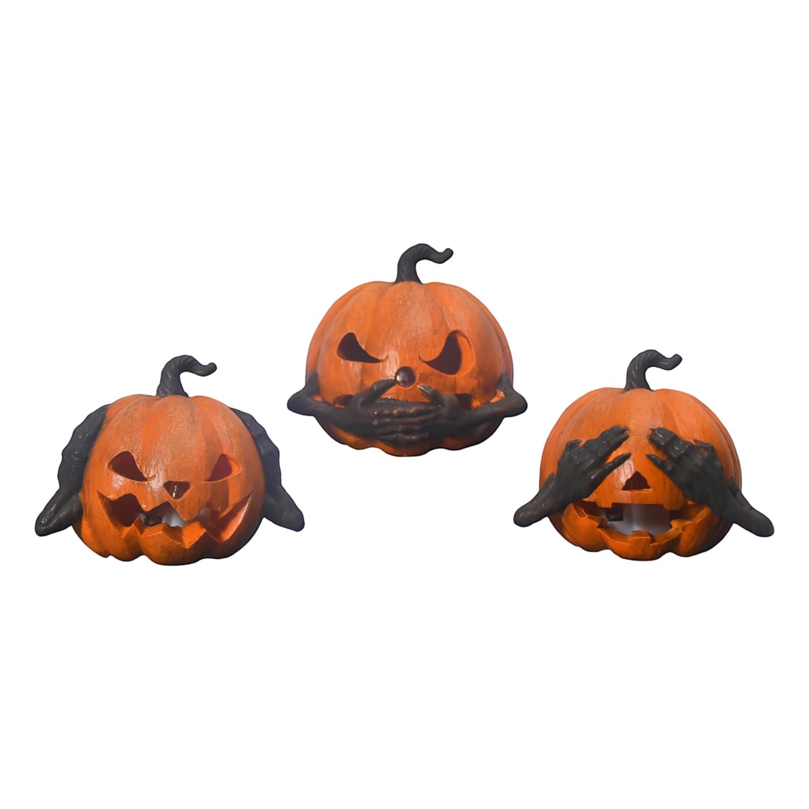 

3D Printed Scary Pumpkin With Lights Halloween Decorations Home Party Living Room Decorations One Size