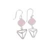 Rose Chalcedony Gemstone 925 Sterling Silver Jewelry Handcrafted Earrings 2.00" EE-45-16