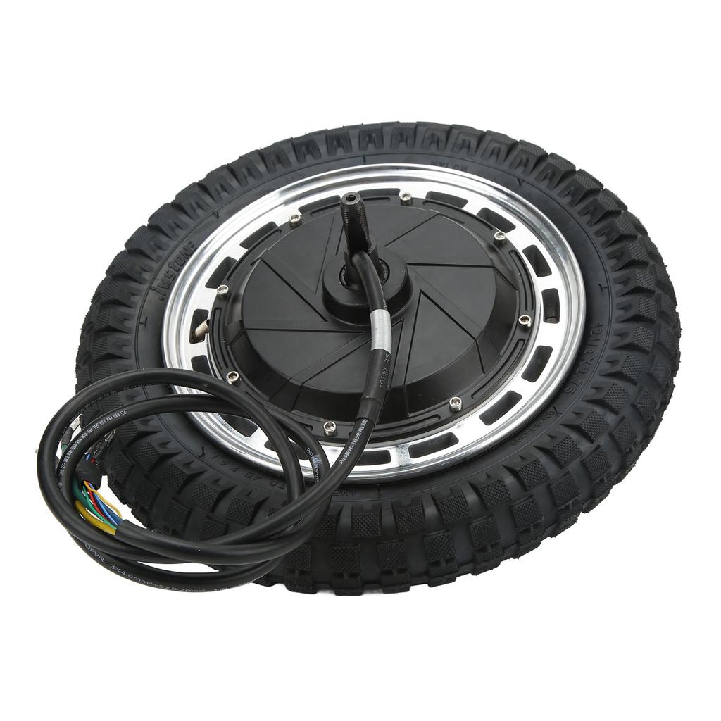 12in Wheel Hub Motor 48V‑96V 800W‑6500W 1250 Rpm Disc Brake Gear Conversion Motor with Inner Outer Tire for Motorcycle
