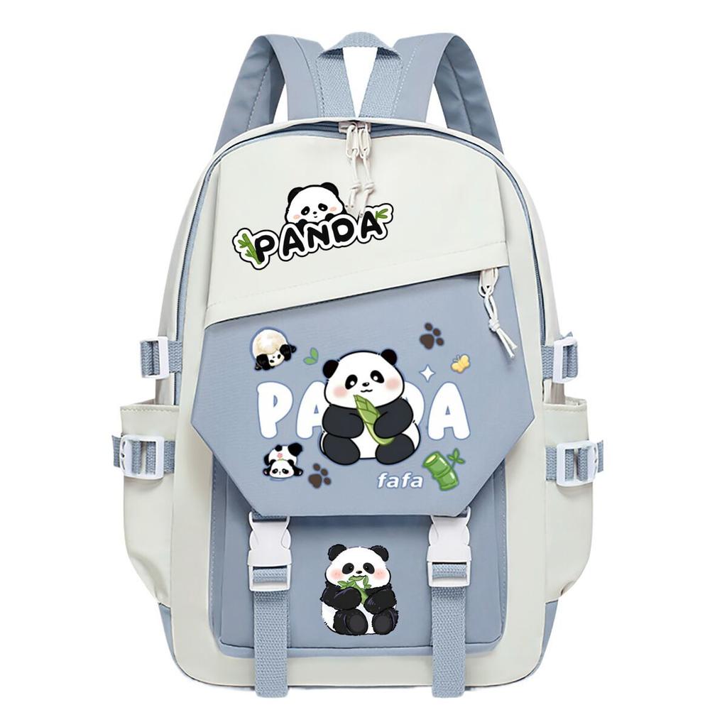 Panda Huahua Cartoon Printed Student Campus Backpack Casual Large Capacity School Bag