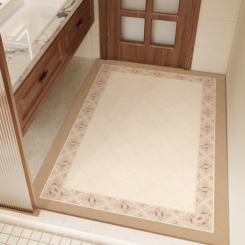 Bathroom Mat Absorbent Quick-drying Carpet Diatom Mud Anti-slip Rug Toilet Door Mats Large Area Retro Style Decorative Carpets