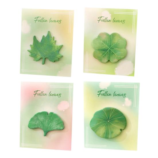 

4PCS Memo Notes with Leaf Shape Smooth Writing Memo Sticker Strong Adhesive Reusable Practical Reminder Notes for Home Office 4pcs Random Style