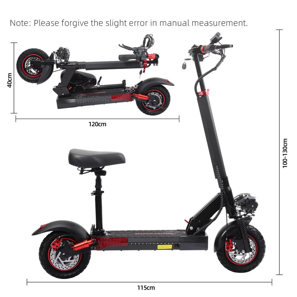 New Electric Scooter J-01 800W Motor 48V15AH Battery With Seat E-Scooter Adult 10" Tire City Commuter All-Terrain Fold Scooters