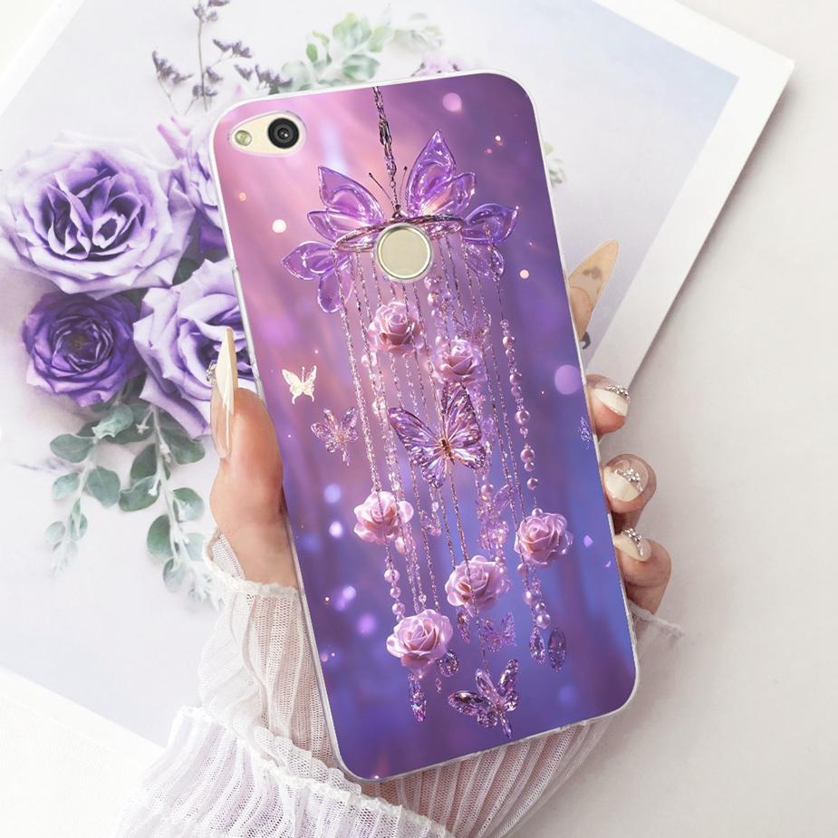 For Huawei P8 Lite 2017 Case Honor 8 Lite Luxury Flower Butterfly Painted Cover Soft Silicone Case For Huawei P9 Lite 2017 Shell