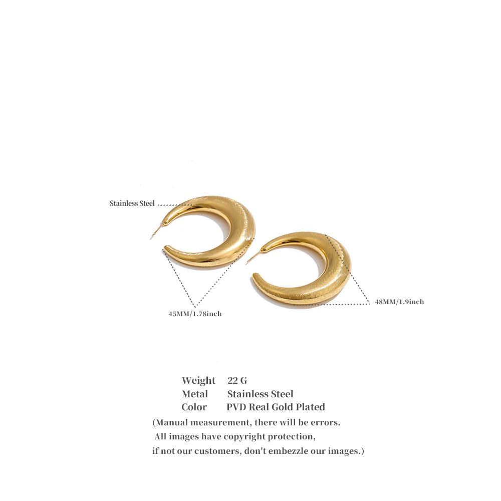 Eetit Daily Stainless Steel C Shape Huggie Earrings for All Occasions 18K Golden Plated Minimalist Versatile Casual Jewelry