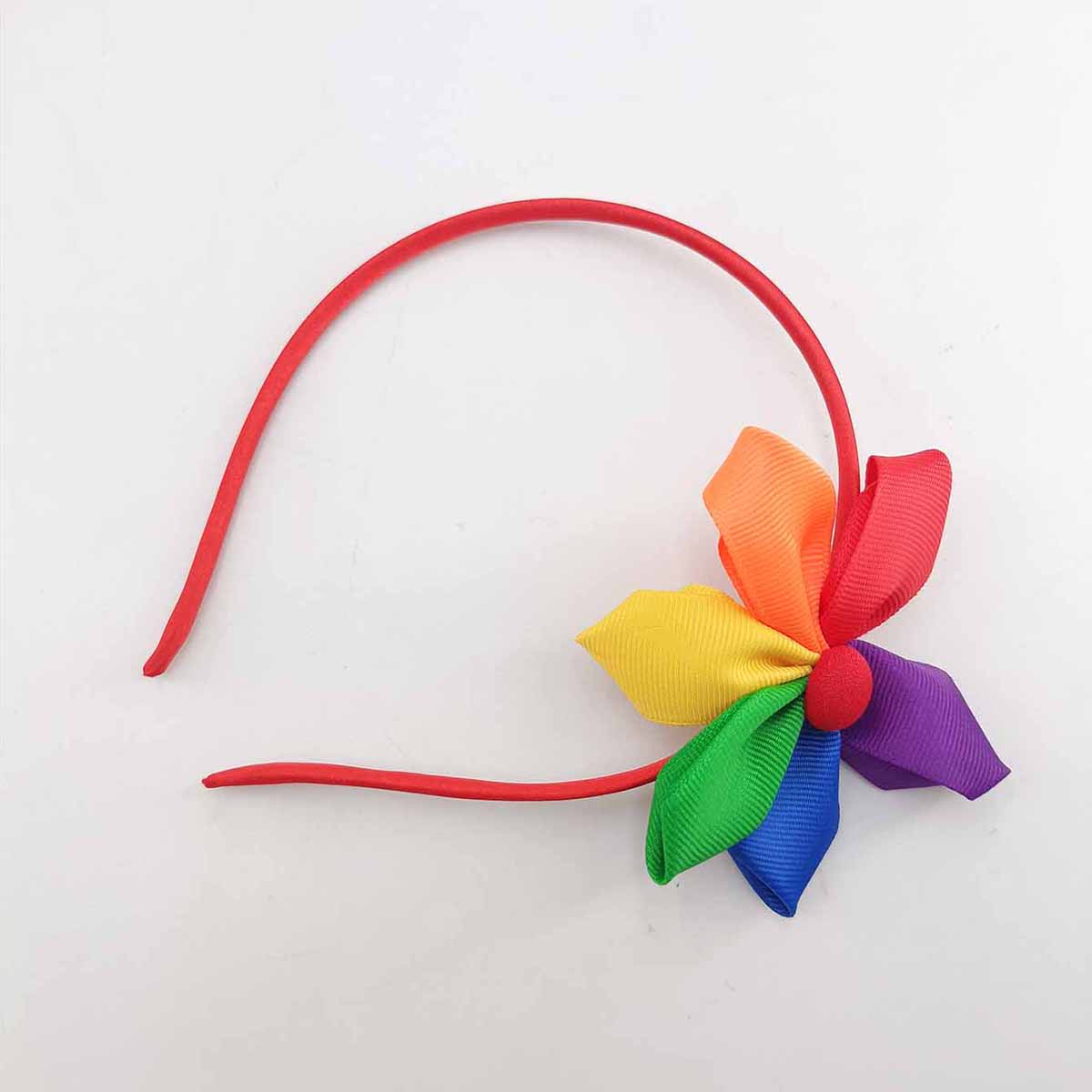 

Лента Ручная работа Цветок Резинки для волос для женщин Девушек Цвета Милые цветы Радужная повязка на голову Вечерние головные уборы Аксессуары для волос
