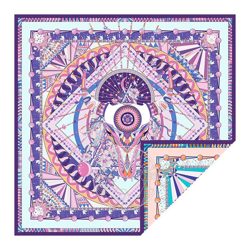 ITARORA Zodiac Double-Sided Twill Silk Scarf