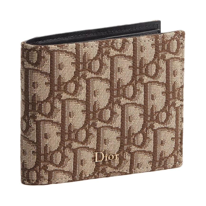 DIOR OBLIQUE Cotton Wallet Men's Brown 2ESBH027YYE-H45E
