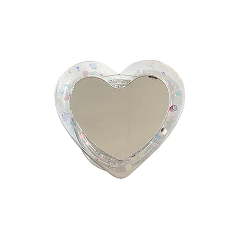 Creative Love Airbag Bracket Transparent Glitter Mirror Creative Diy Lazy Desktop Retractable Mobile Phone Holder