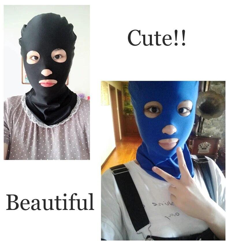 Waterproof Anti-UV Sunscreen Swim Facekini Men Women Swimming Caps Face Mask Hat Head Ear Face Covering Hat Diving Hats