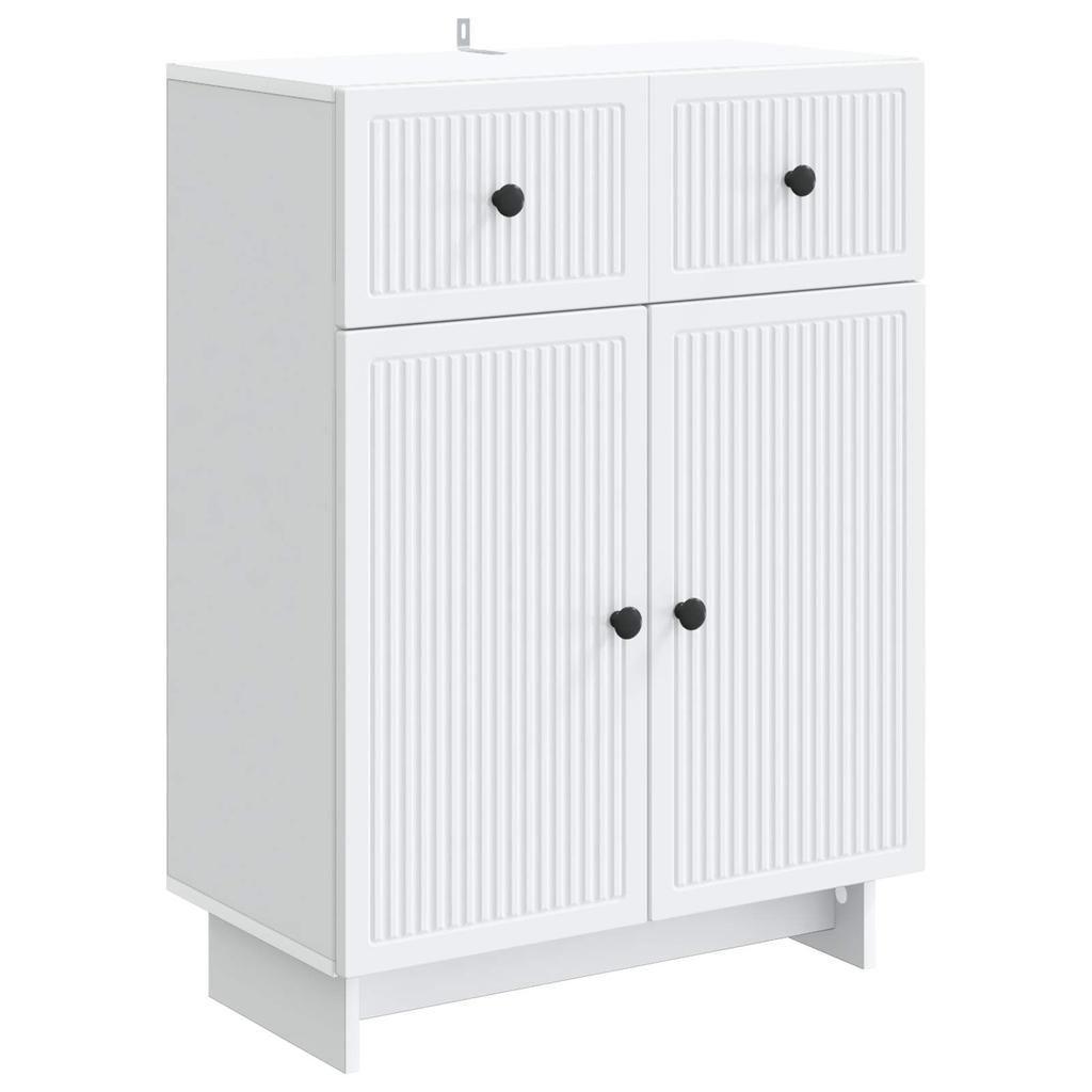 White Sideboard with Drawers 66 x 34.5 x 90 cm Engineered Wood