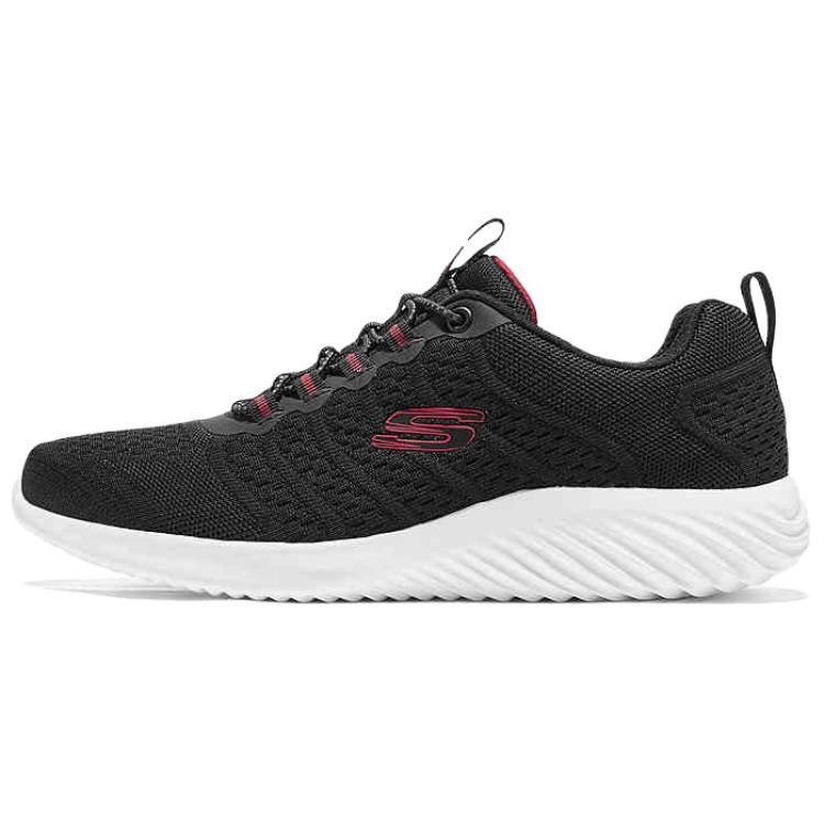 Skechers Bounder Men Black Red Low Top Running Shoes Comfort Sport Wear Resistant 8790305-BKRD 39.5