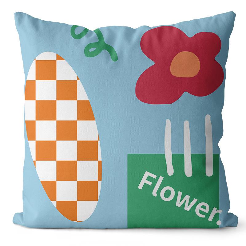 

Новая наволочка в клетку с цветочным и растительным принтом, персиковый вельвет с цифровой печатью, домашняя подушка, поддержка талии и спины 45 * 45Cm without pillow core
