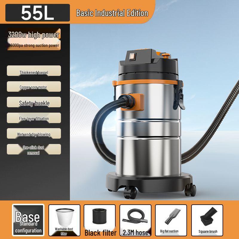 High Suction Vacuum Cleaner for Wet/Dry Use - Ideal for Initial and Grout Cleaning, Car Washing, and Industrial Needs