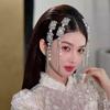 Diamond-encrusted Square Love Pearl Tassel Hairpin New Chinese Retro National Style One-word Clip Fashion Guochao Hair Accessories Women