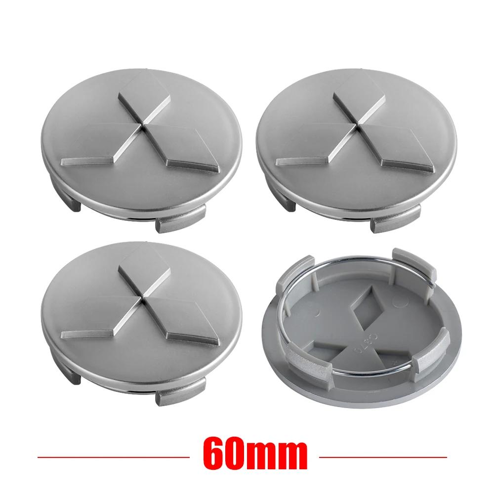 Original 4 Stück 60MM Radnabenkappen Logo Nabenkappen Abzeichen Emblem Für Mitsubishi Ralliart Pajero EX Lancer Outlander Competition