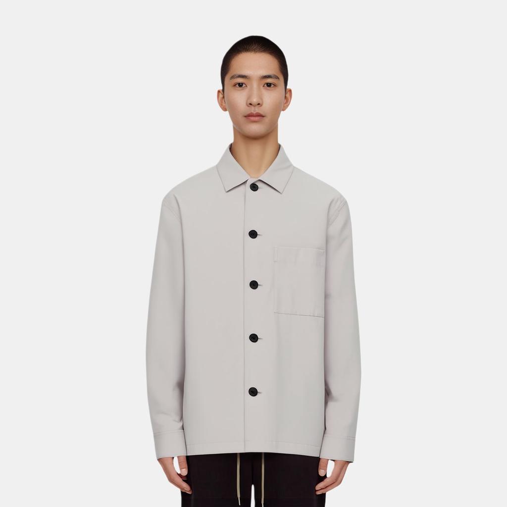 Uniqlo X Theory Collaboration Solid Color Pointed Collar Single-Breasted Long Sleeve Jacket Men jackets Light-Gray 452344-02