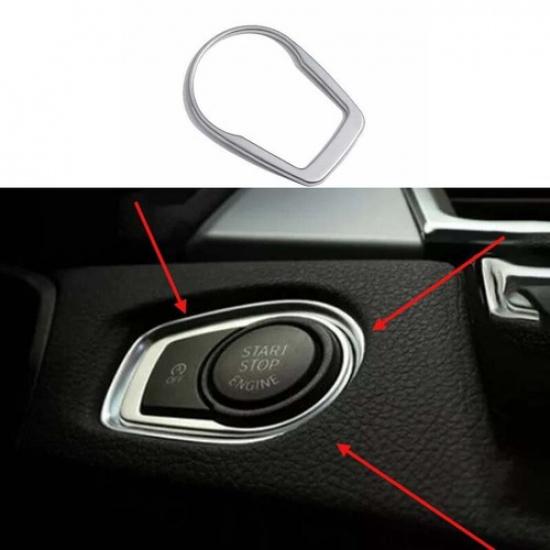 For BMW 3 4 Series Matte Silver 2013- Car Inner One-Click Startup Frame Trim
