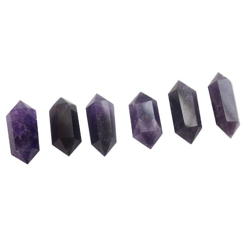 Exquisite Natural Purple Amethyst Quartz Crystal Point Wand Obelisk Healing Tower 4cm