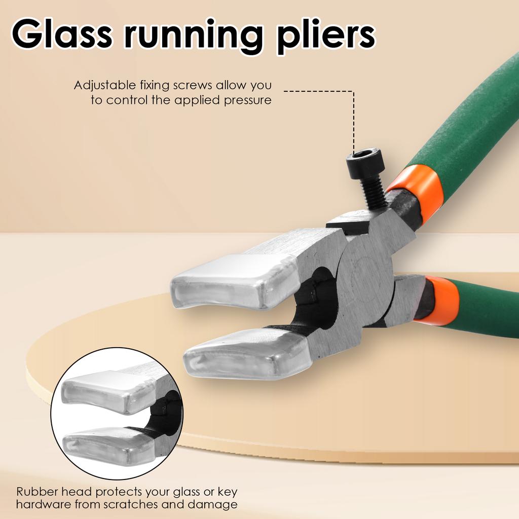 Glass Cutting Tool Kit Glass Running Breaking Pliers Tile Nippers Cutter Mosaic Cutter Tool With Tile Marker Cutting Wheel