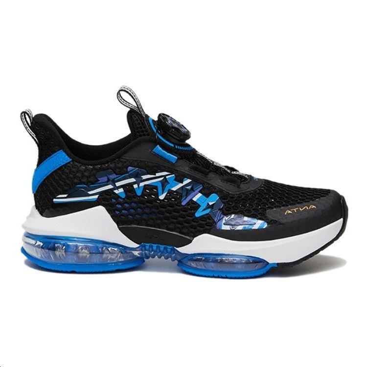 Anta Kids Comfortable Non-Slip Shock Absorbing Low-Top Running Shoes Kids sneaker Black Blue A312325588H-3