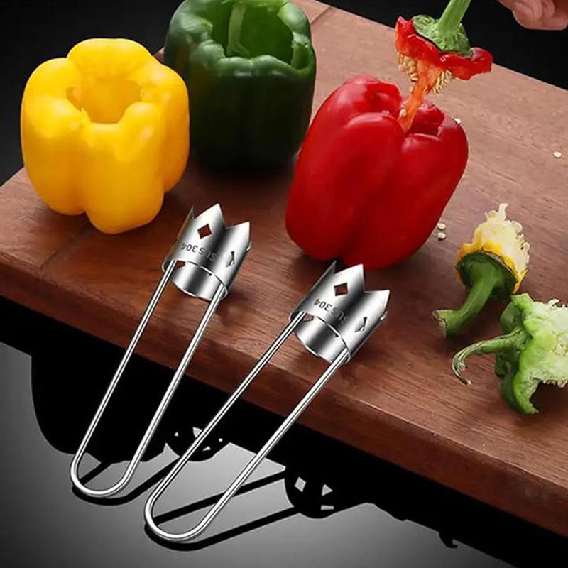 Stainless Steel Fruit Core Remover Apple Pear Bell Peppers Pitter Extractor Tool Versatile Vegetable Core Puller Kitchen Gadgets