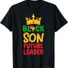 Black Son Future Leader History Afro African King Kids T Shirt