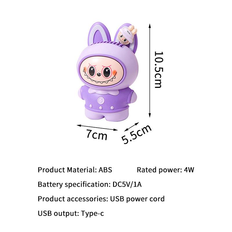 Cute Character Portable Bladeless Neck-Hanging Fan Cartoon Capybara Small Fan Outdoor Usb Charging Fan Students Summer Gifts