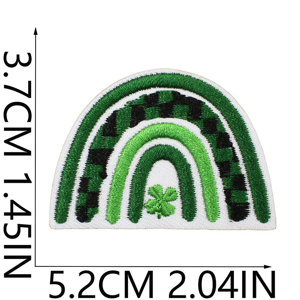 Clover Series Embroidery Cloth Sticker Holiday Clothes Decoration St. Patrick'S Day Patch Sticker Car Rainbow Chapter Boy