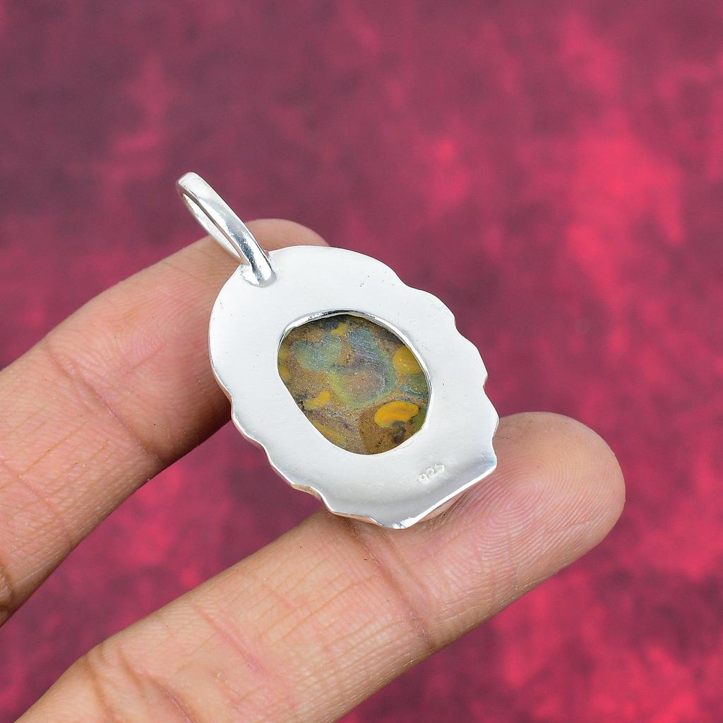 Fruit Jasper Jewelry, Handmade Gemstone Pendant, 925 Solid Sterling Silver Pendant Antique Jewelry, For Engagement Gift