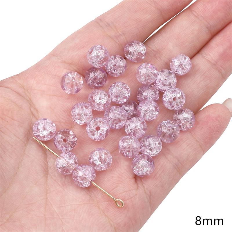 Handgefertigt Bambusgelenk Glas Lila Runde Perlen DIY Armband Halskette Schmuck