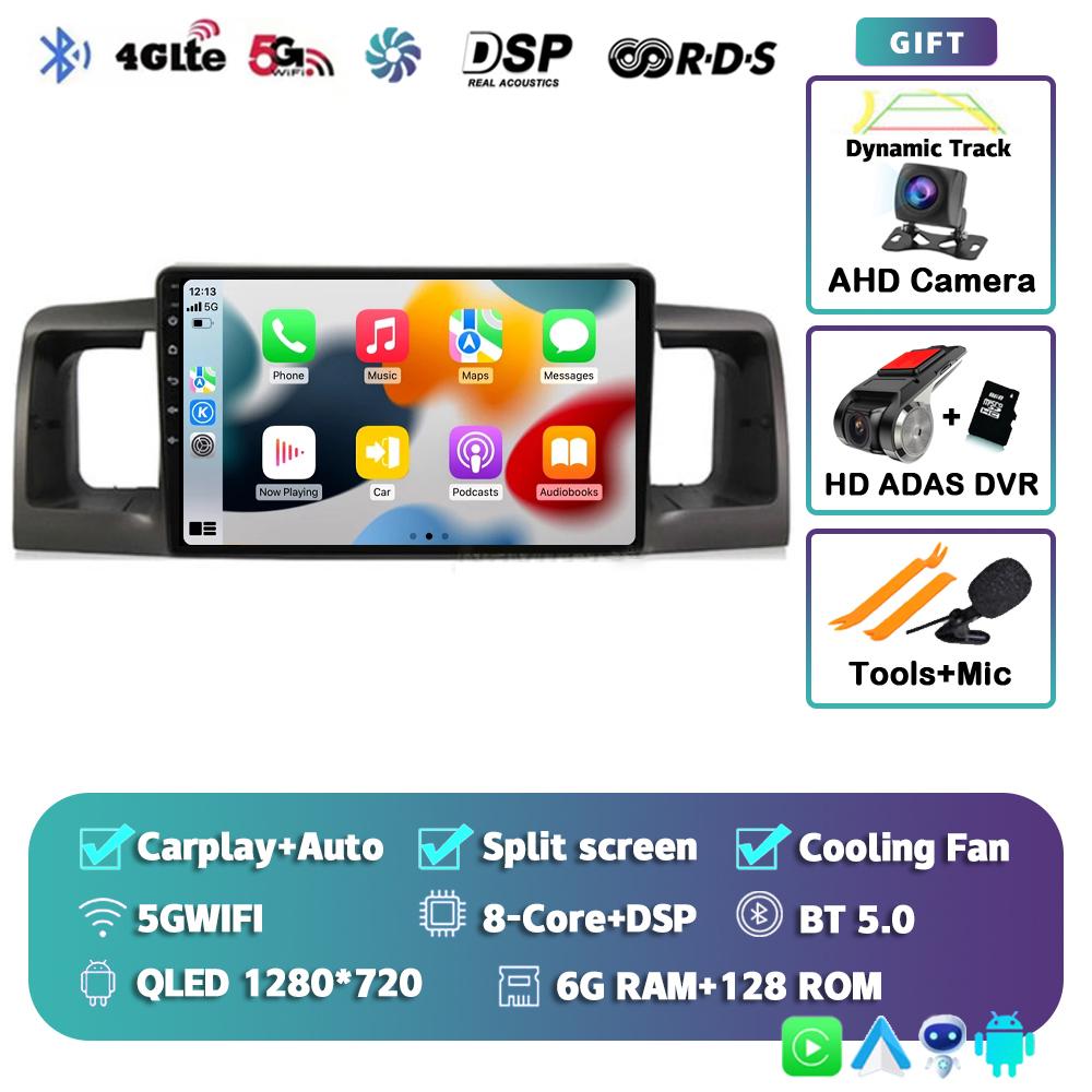 Android 14 Carplay Auto Car Radio For Toyota Corolla E120 E 120 BYD F3 2007 2008 2009-2011 Multimedia Video Player GPS Stereo