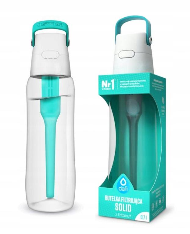 Dafi Feste Wasserflasche mit Türkisem Filter 0,7l Hergestellt aus Tritan