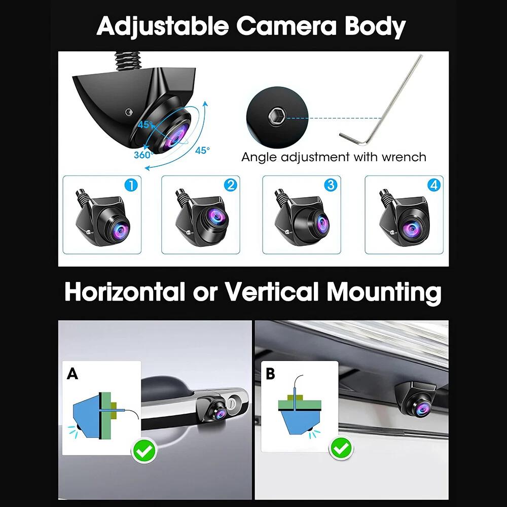 Car Rear View Camera CVBS AHD 1080P Full HD Reversing Rear Camera 170° Wide Angle Night Vision Fisheye Len Car Reversing Camera