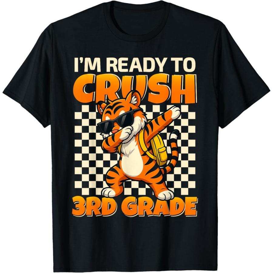 I m Ready To Crush 3rd Grade Dabbing Tiger Back To School T-Shirt XXXXXL чёрный