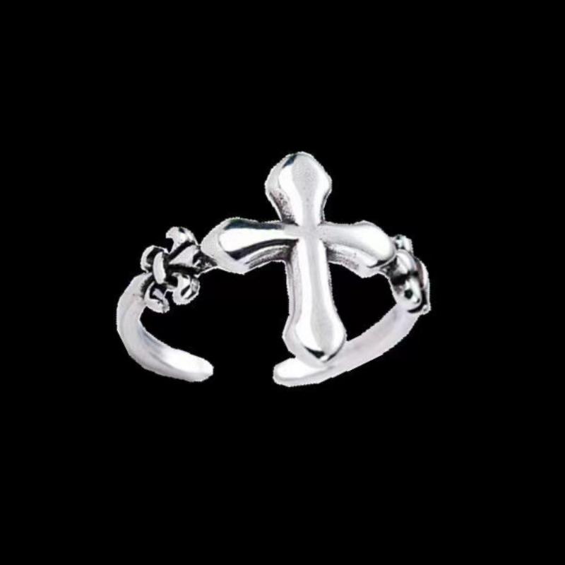 Rock Hip Hop Vintage Prsten Hipster Přehaný Vrána + Prsten na Ukazováček Dámský Prsten s Vyrytým Křížem