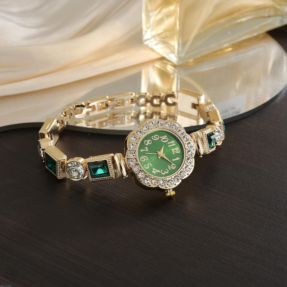 Damen Armbanduhr Damen Runde Form Strassbesetzt Quarz Armbanduhr