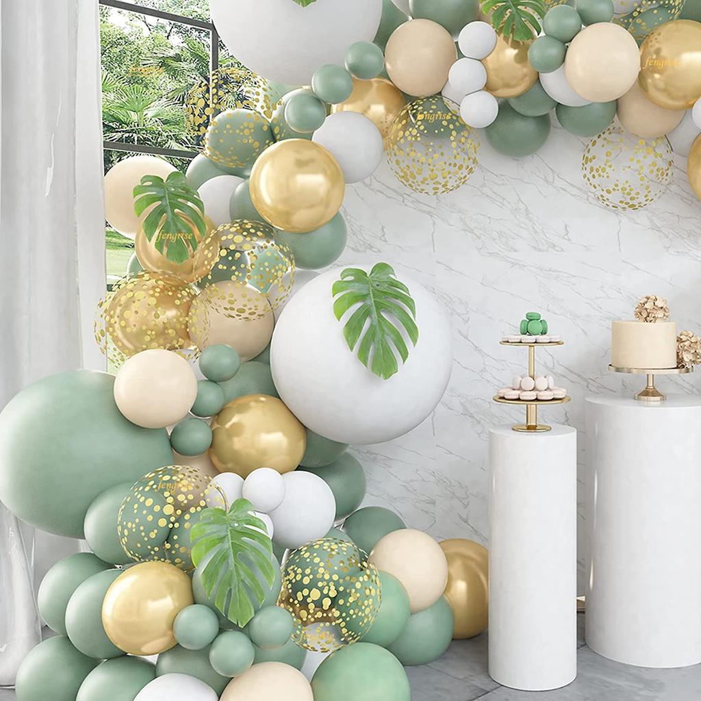 Kit Arche Guirlande de Ballons Vert Sauge Décoration de Mariage Anniversaire Enfants Adultes Ballons de Mariage Décoration de Baby Shower Globos